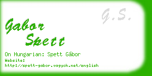 gabor spett business card